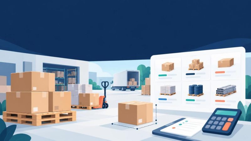 Палеты, коробки, калькулятор и элементы B2B-портала для настройки минимальной партии заказа.
