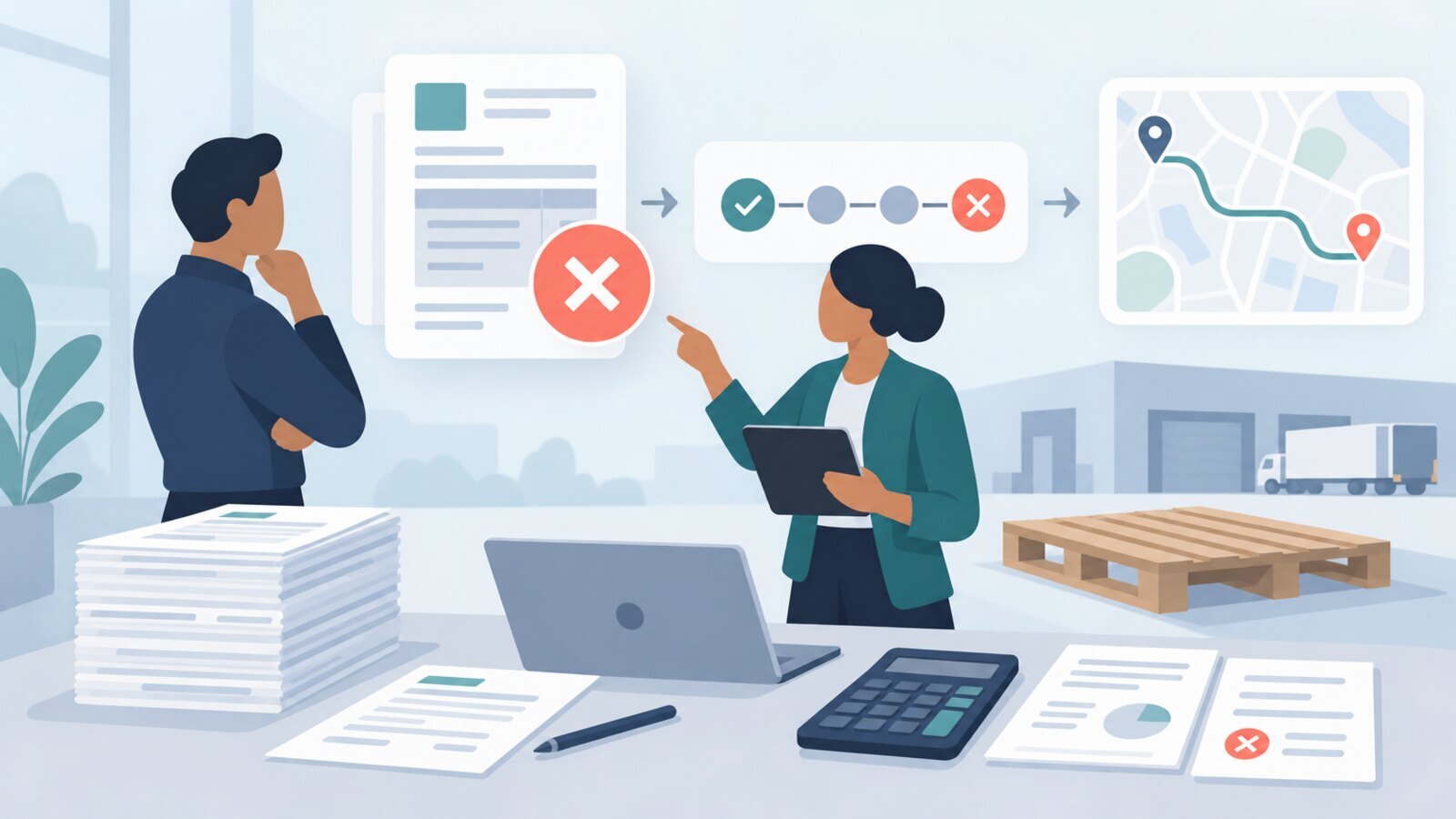 Документы, калькулятор, палета и схема оплаты при отмене B2B-заказа